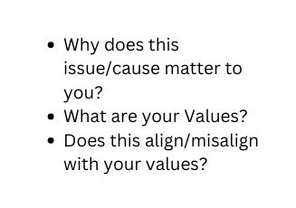Why does this issue cause matter to you What are your Values Does this align misalign with your values